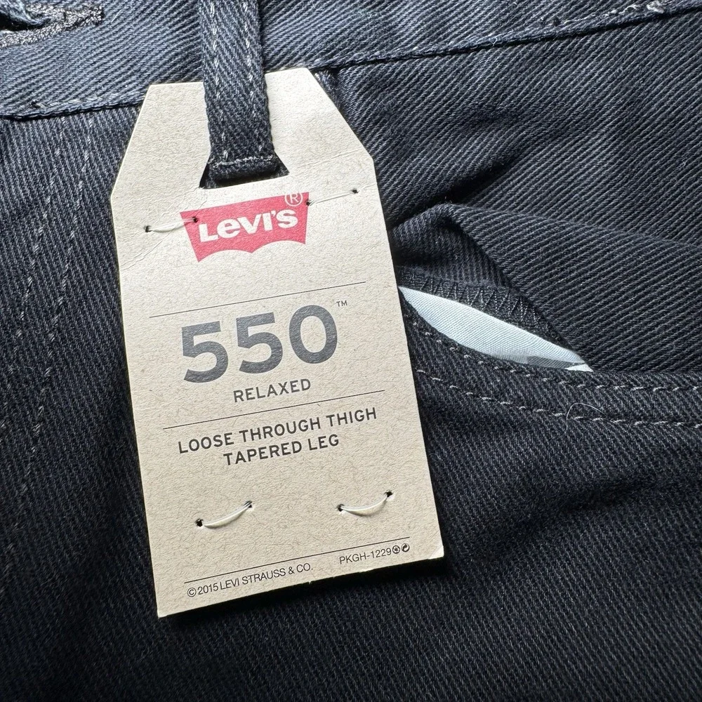 Levi's 550 Relaxed Fit Jeans 16 Reg 28x28 Black Denim Mid Rise NEW NWT
